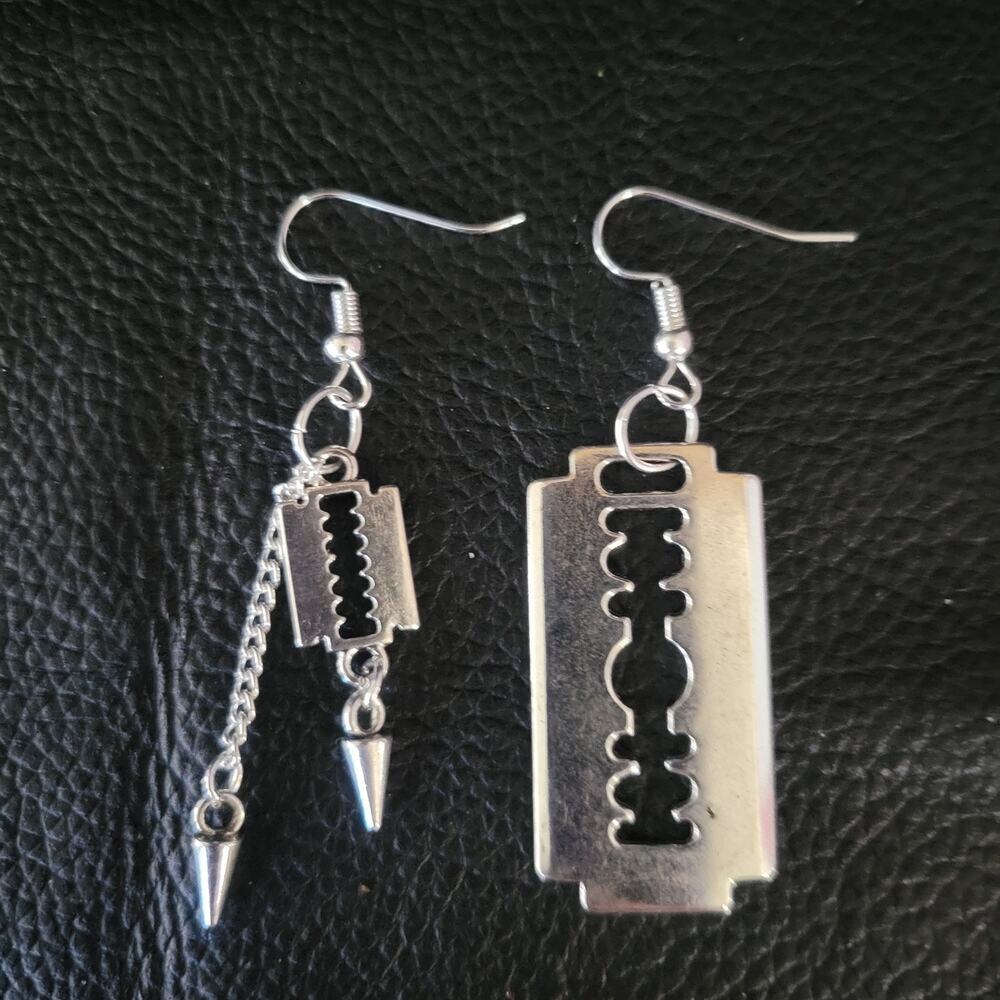Razor blade and spikes handmade hypoallergenic hooks